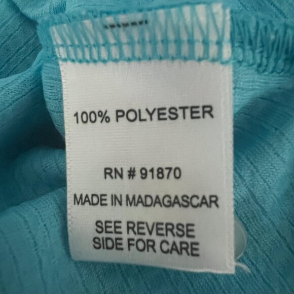 Tournament Collection Womens Golf Polo Sleeveless with Pearl Button Sz S Aqua - Picture 5 of 6